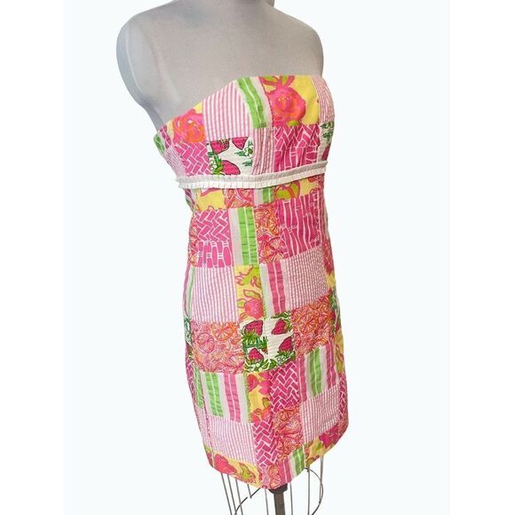Lilly Pulitzer Bowen Patch Strapless Dress 4 Dress - Picture 2 of 6